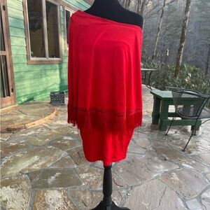 NWT Trina Turk Red Asymmetrical east side Dress size small